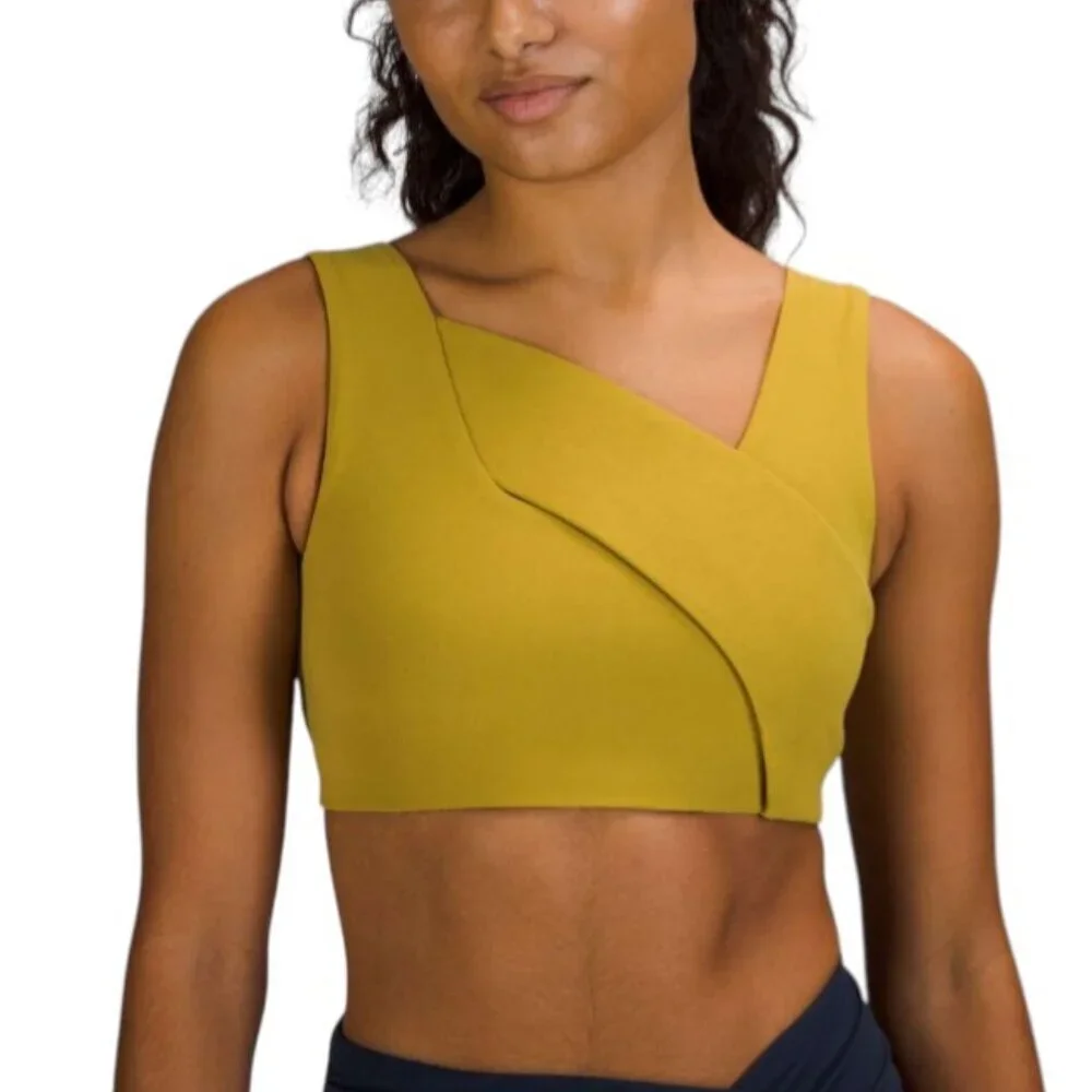Lululemon Nulu Cross-Front Yoga Bra, Light Support, Auric Gold, Sports Bra, Sz 2 - Picture 2 of 6